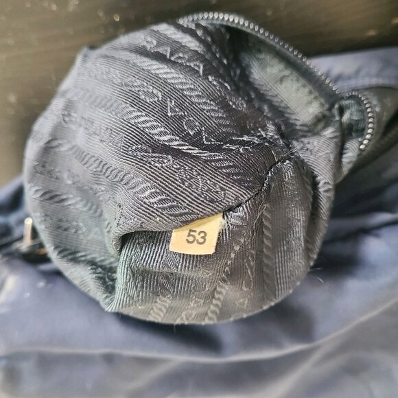 Prada Buckle Messenger Bag Tessuto Small Navy Blue Authentic - Picture 9 of 15